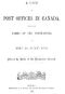 [Gutenberg 55673] • List of Post Offices in Canada, with the Names of the Postmasters ... 1872